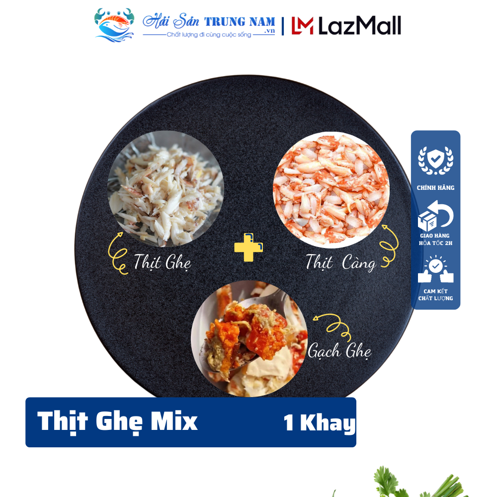 Thịt Ghẹ Bóc Sẵn Combo (Thịt-Càng-Gạch) Khay 500gr