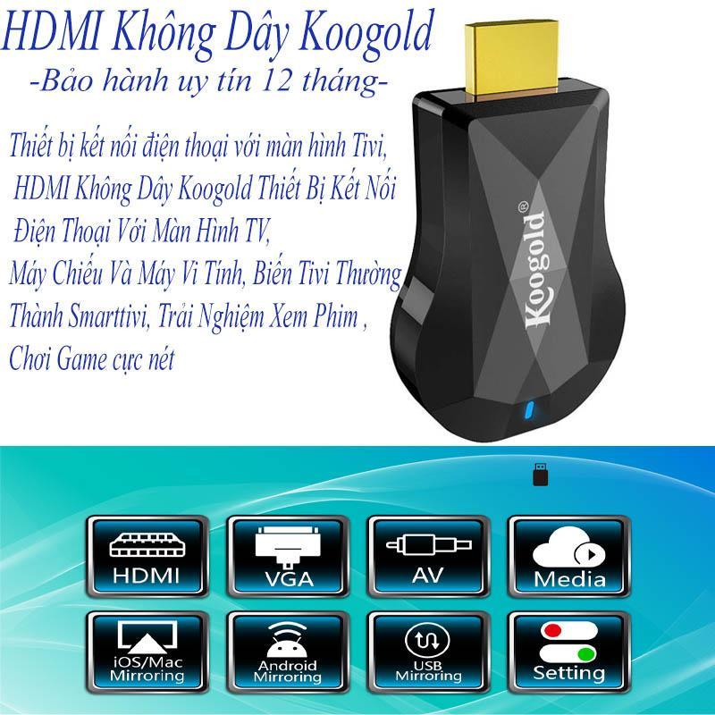 Bảng giá HDMI không dây, thiết bị kết nối điện thoại với tivi, dây hdmi kết nối điện thoại với tivi Koogold Kết Nối Điện Thoại Với Màn Hình Máy Chiếu Và Máy Vi Tính, Trải Nghiệm Xem Phim , Chơi Game cực nét Bh uy tín 12 tháng Điện máy