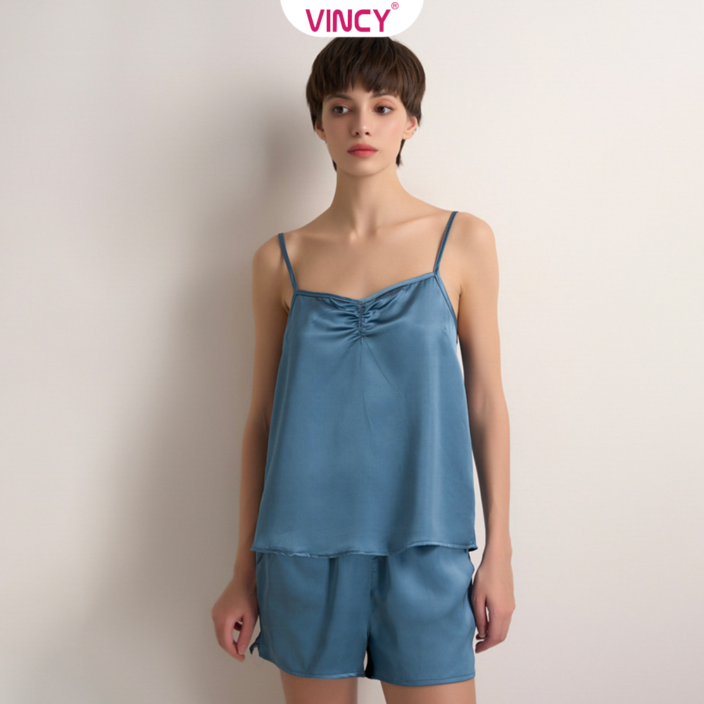 [Mua 3 giảm 20%, mua 2 giảm 15%] Bộ Đồ Short Satin Nữ Vincy BSS077W91