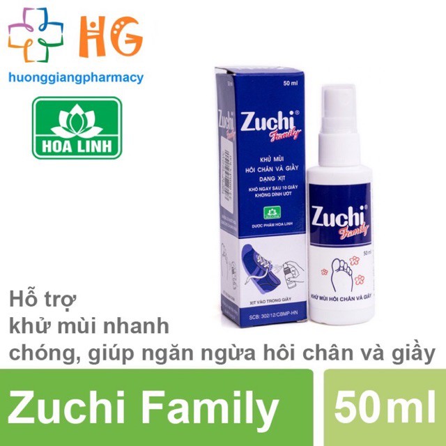 Khử mùi hôi chân và giầy dạng xịt ZUCHI FAMILY 50ml