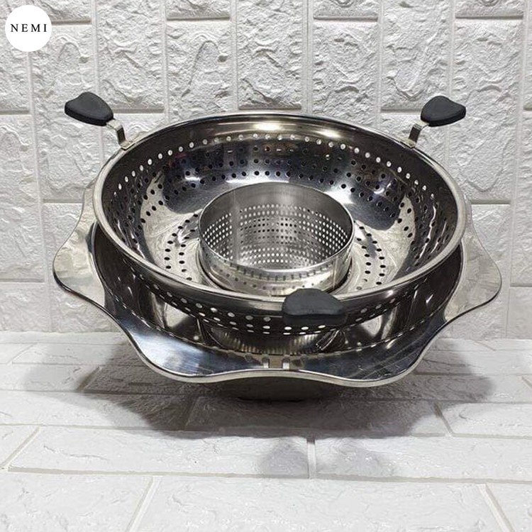 Nồi Lẩu Xoay Inox 2 Trong 1 Cao Cấp Zize To 32 Cm