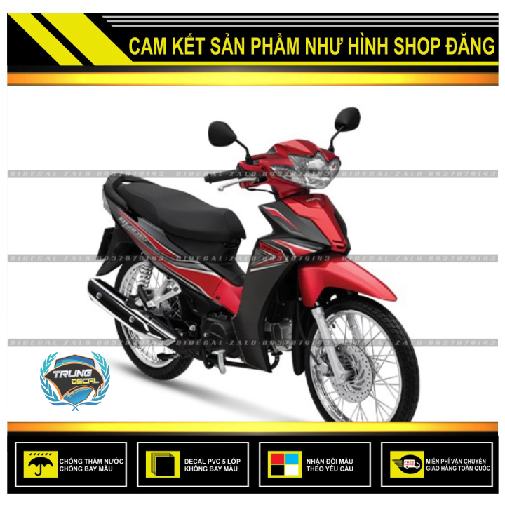 Tem rời wave blade 110 chế mẫu 2020 đỏ đen