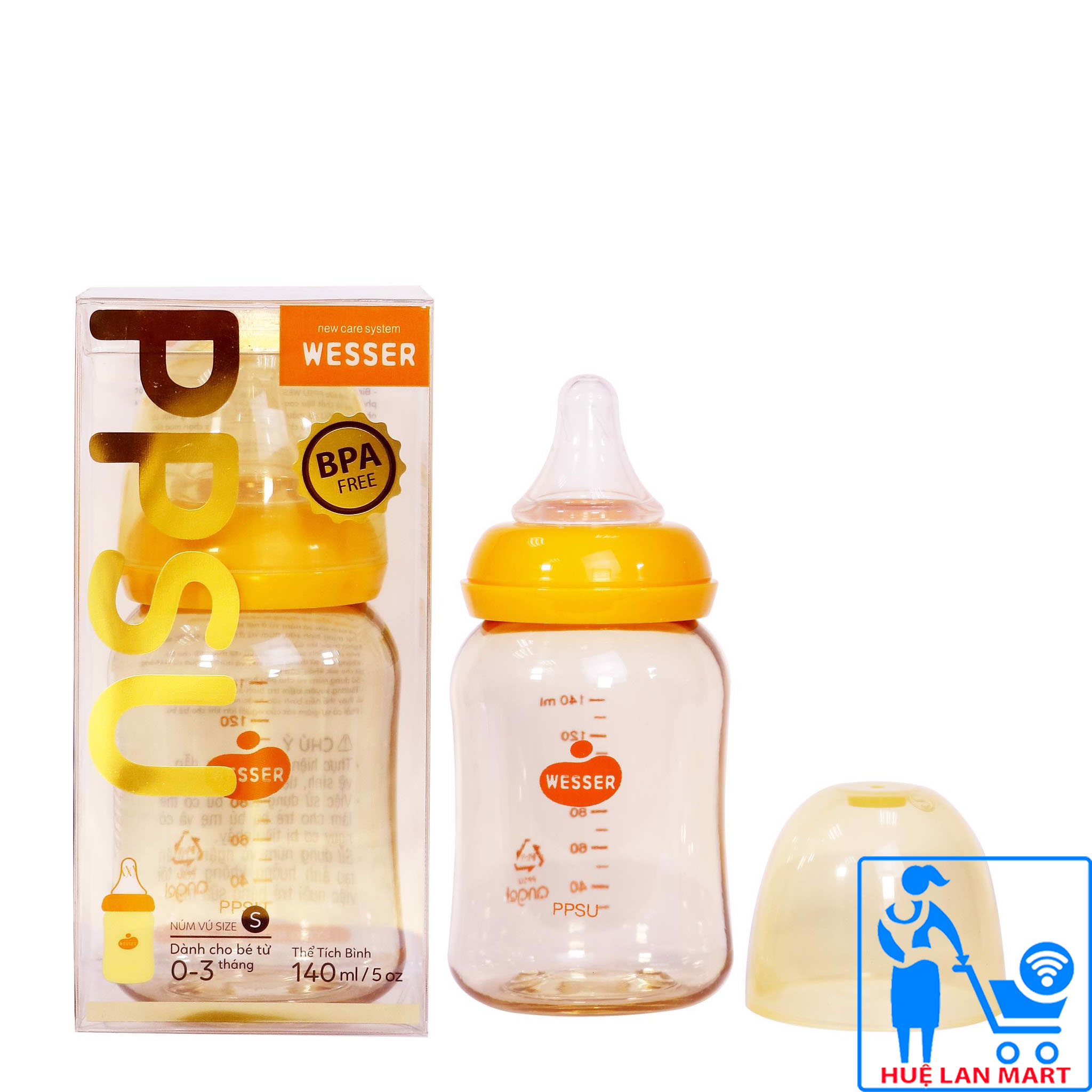Bình Sữa Wesser PPSU Cổ Nhỏ 60/140/250ml