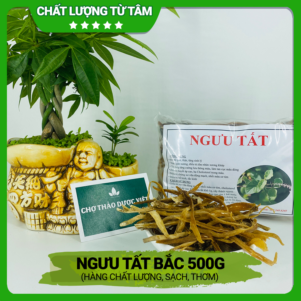 Ngưu tất bắc khô 500g, rễ cỏ xước, thái lát, thơm, sạch, hỗ trợ giảm đau nhức xương khớp