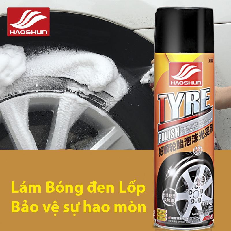 Chai xịt dưỡng bóng lốp Xe ô tô, xe máy, Chai lớn 650ml - TYRE POLISH (hình thật có video)