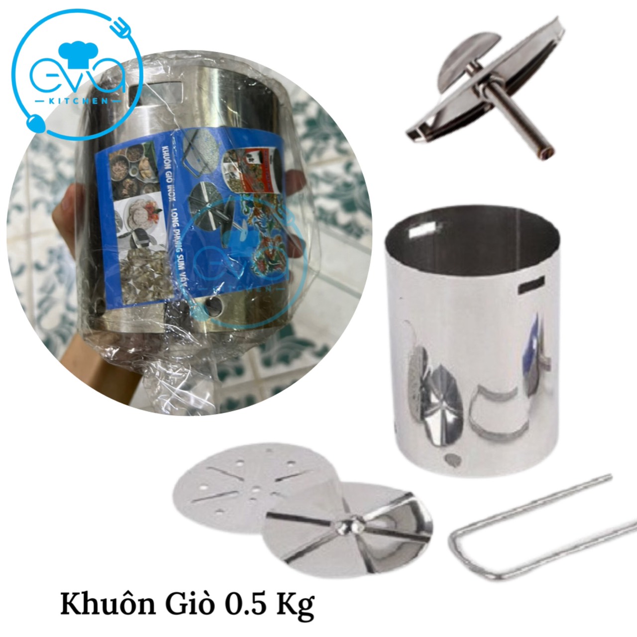 Khuôn Làm Giò Thủ Chả Lụa Bằng Inox 0.5 Kg