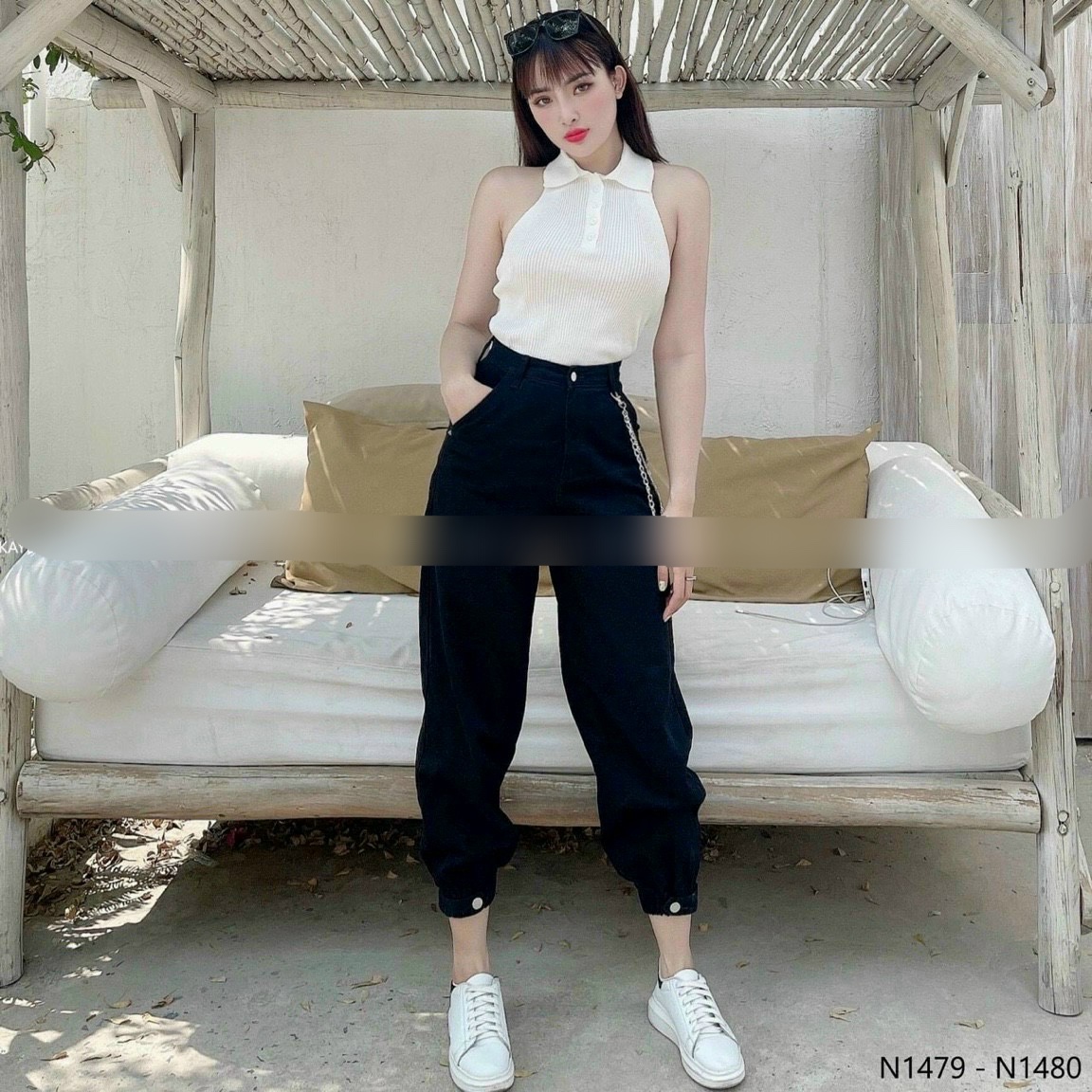 Áo ba cổ sát tay cổ bẻ cài nút sexy MC