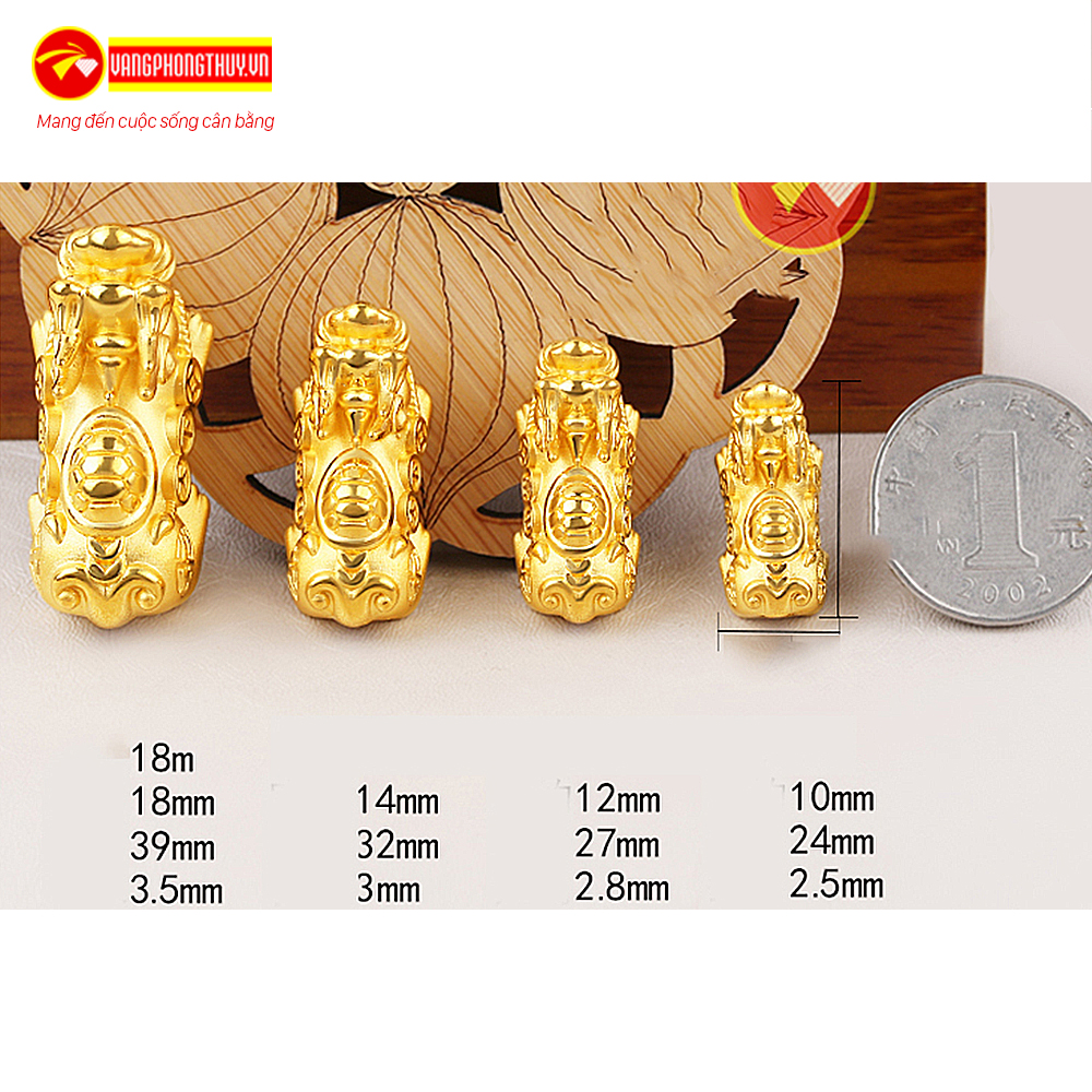 [HCM]Charm Tỳ Hưu Cõng Mai Rùa Vàng 24K - KIOJ