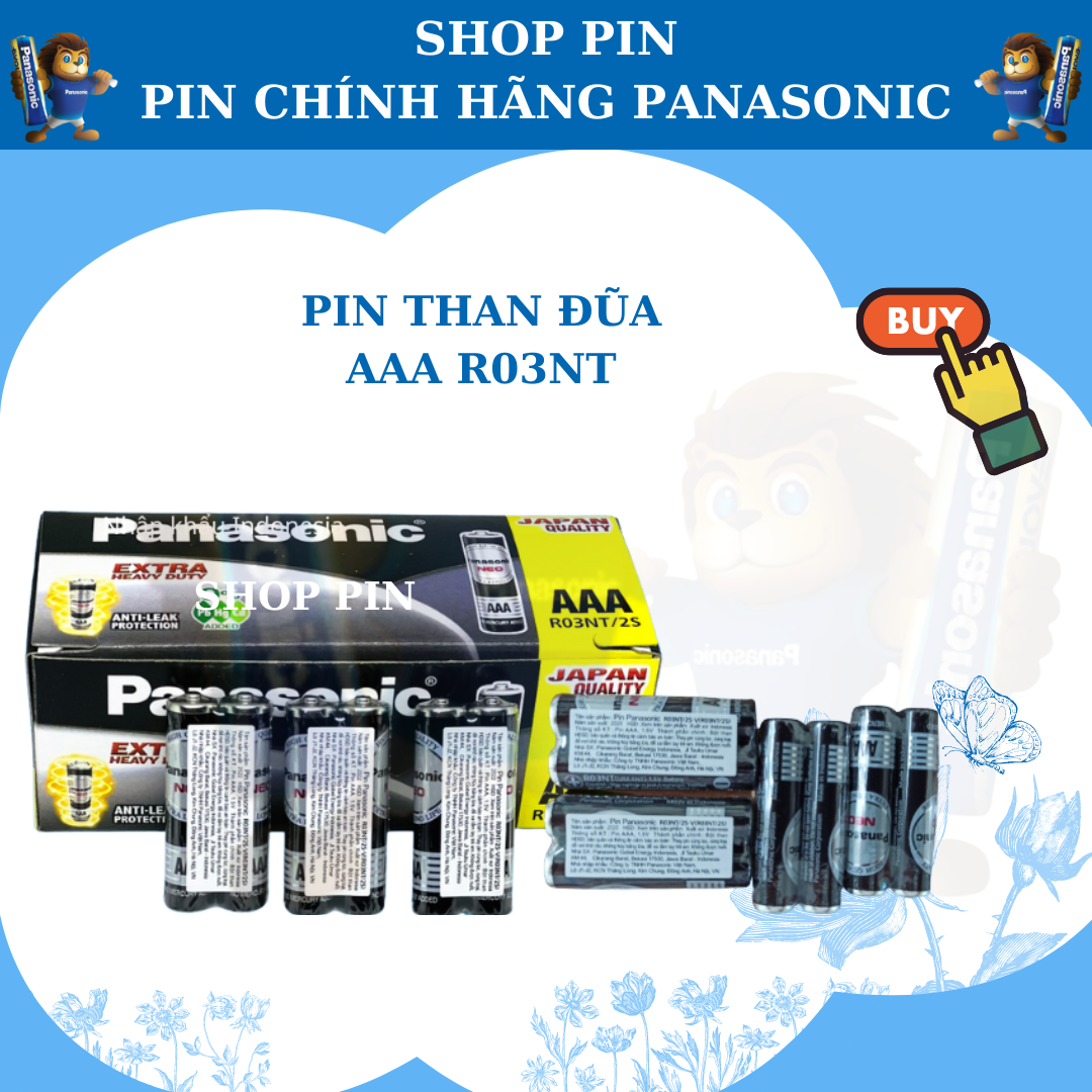 Hộp pin Tiểu aaa R03NT/2S Chính hãng Panasonic