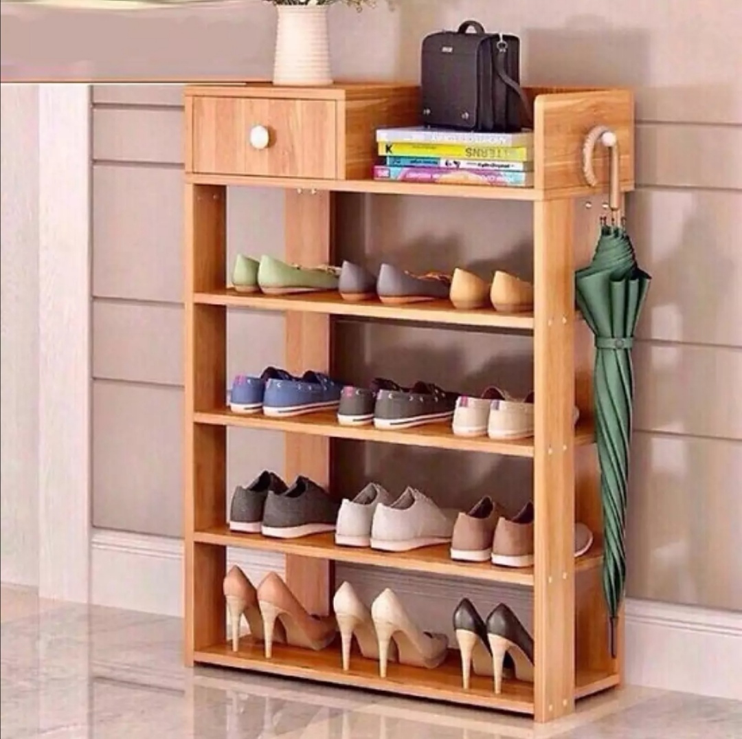 Kệ giày gỗ 5 tầng. Kệ gỗ để giầy dép 5 tầng, có ngăn kéo để đồ. Kích thước: 75 x 24 x 83cm. Gỗ MDF phủ Melamine cao cấp. Khoan sẵn lỗ, đủ ốc vít, lắp dễ dàng (MI08)