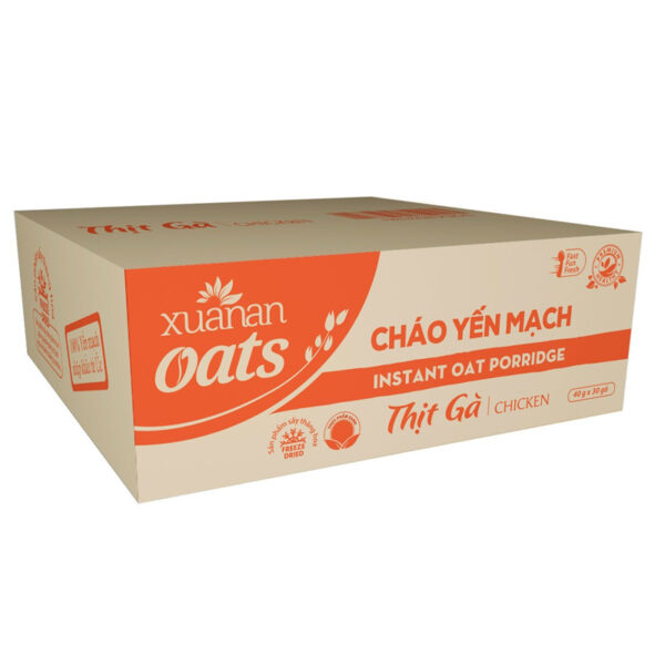 [ 01 thùng 30 gói ] Cháo Yến Mạch Ăn Liền Vị ( Rau Nấm - Thịt Bằm - Thịt Gà ) Xuân An.
