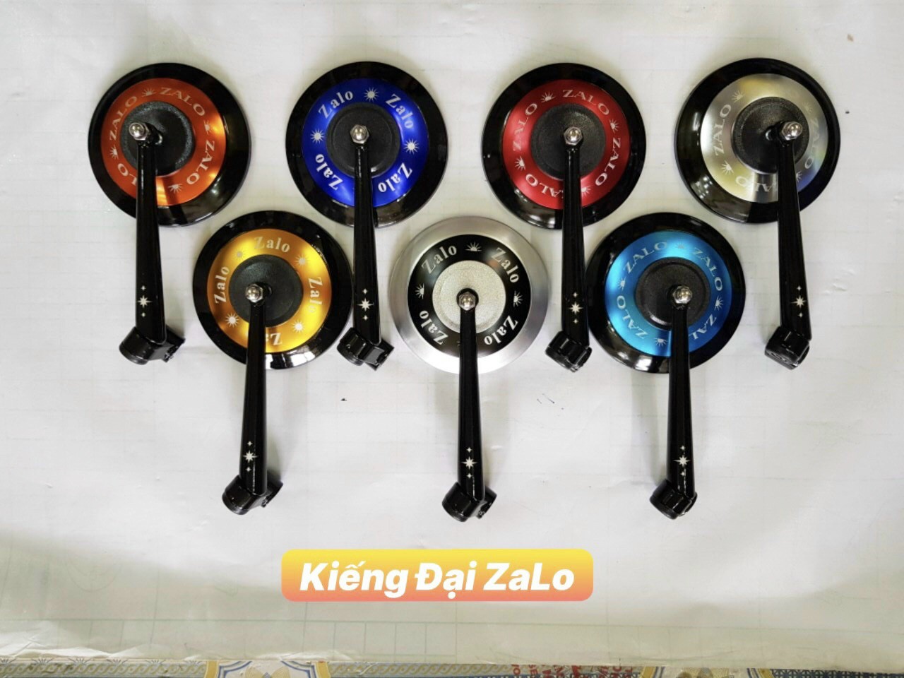 Gương chiếu hậu tròn ZALO mặt kiếng màu xanh chống chói