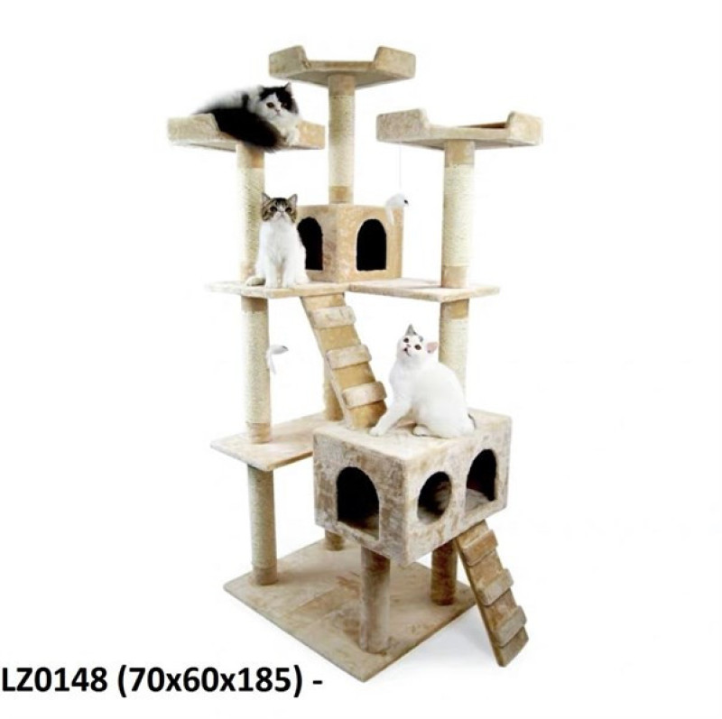 [HCM]Cat Tree - Nhà Cây Cho Mèo Kèm Trụ Cào Móng - Mã LZ0148 (70 x 60 x 185cm) - [Nông Trại Thú Cưng]