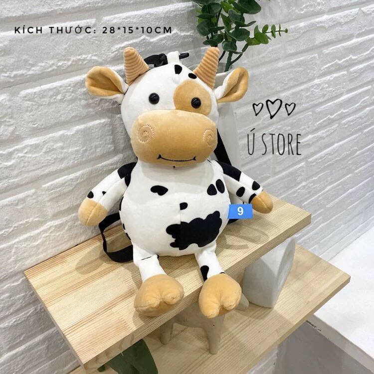 Túi đeo chéo bò sữa bông