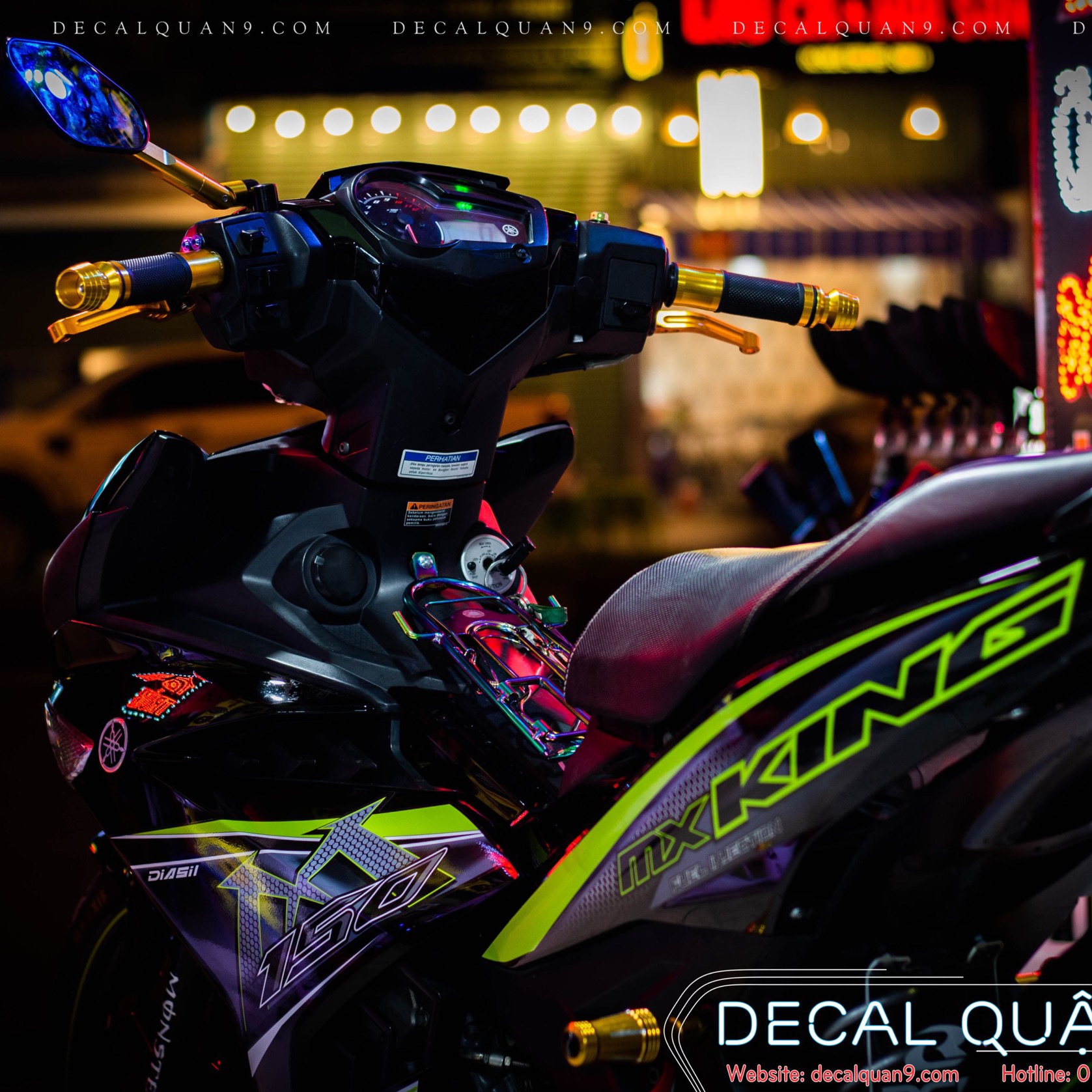 Tem rời Exciter 150 Mxking dán xe đen