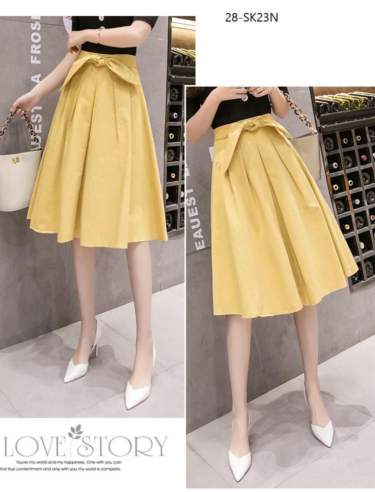 Sk23n-chân váy xòe thắt nơ s-6xl