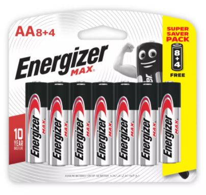 [HCM]Combo Khuyến Mãi [12] viên Pin Tiểu AA Energizer Alkaline 1.5V (Nhập Khẩu Singapore)[Chính Hãng 100%]