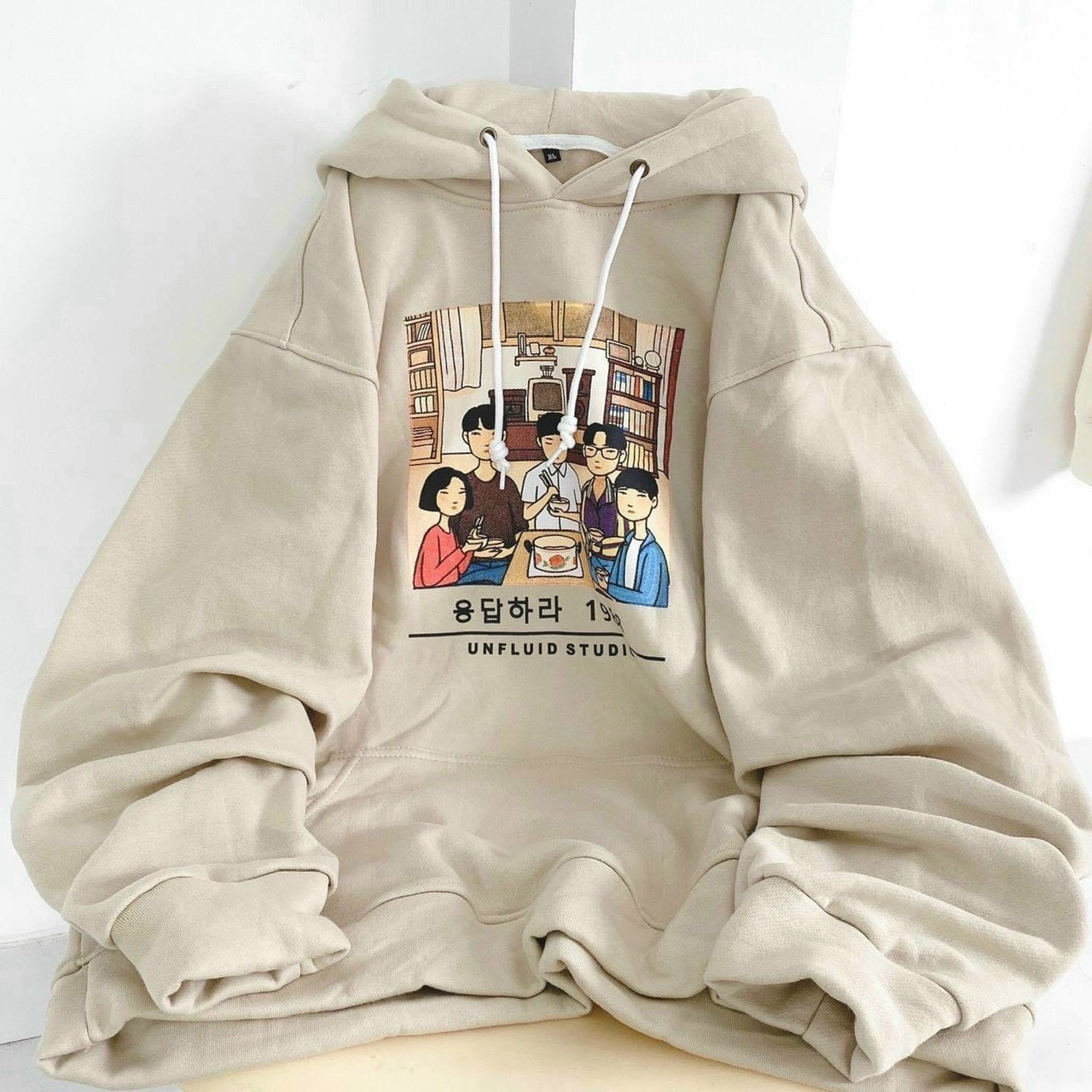 Hcm-áo hoodie-áo khoác nỉ lót bông nữ unisex phối nón trùm bông cực đẹp