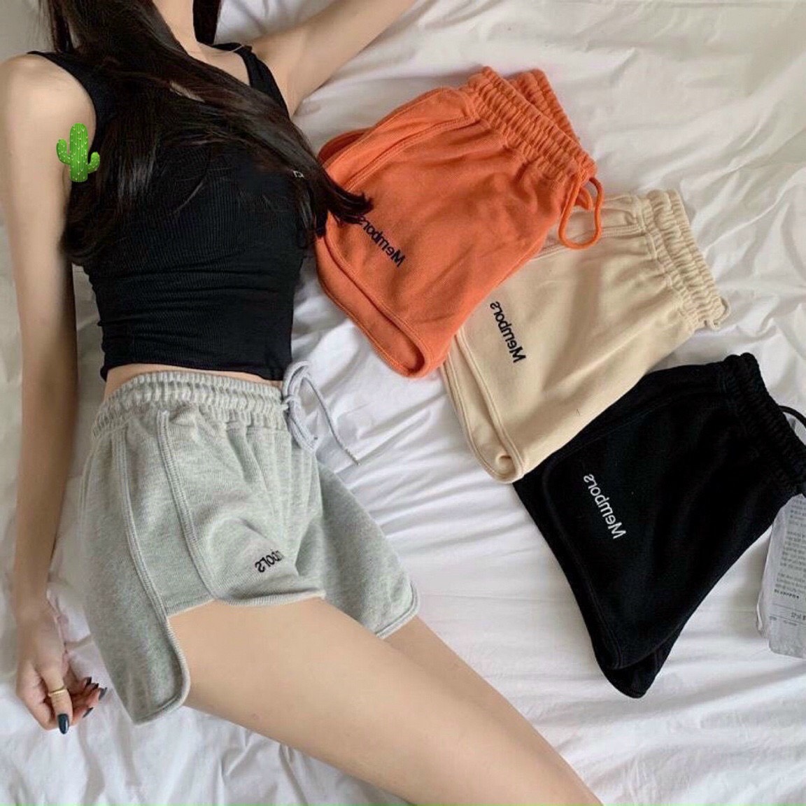 Quần short thể thao thun da cá thêu chữ membors thời trang hàn quốc hot trend ttpk0248