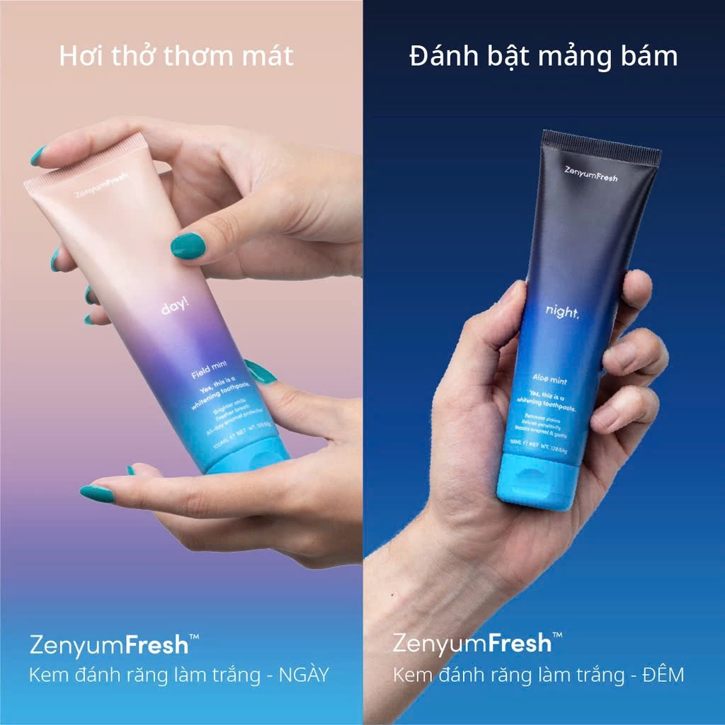 [Kem đêm HSD 9/2025] Kem Đánh Răng Zenyum Fresh Ngày/Đêm (100mL)