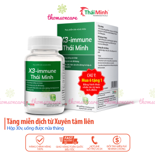 Tăng cường sức đề kháng từ Xuyên tâm liên X3 Immune Thái Minh, nâng miễn dịch đường hô hấp Hộp 30 viên thumbnail
