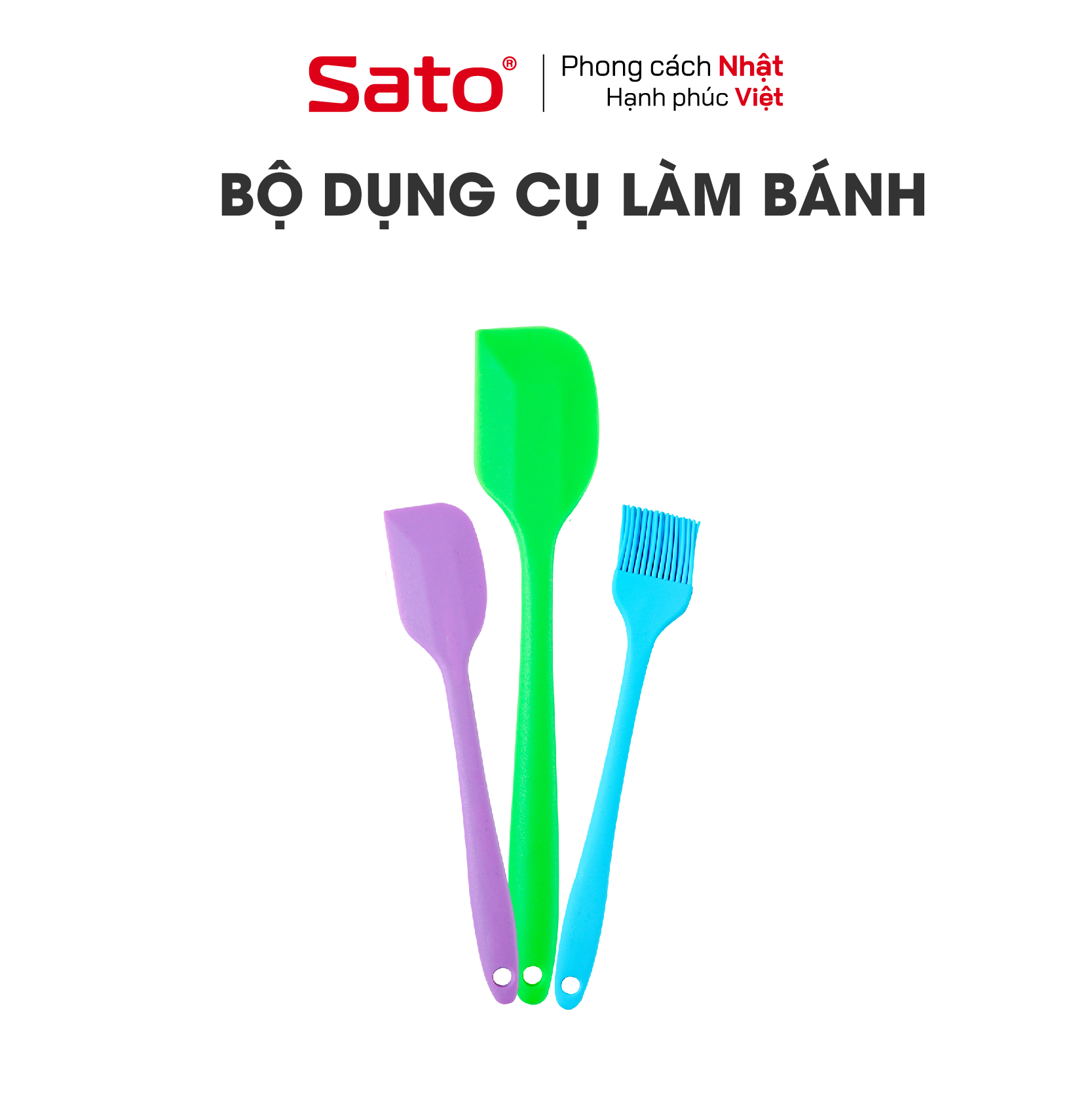 [Hàng tặng không bán] Bộ dụng cụ làm bánh 3 món Sato