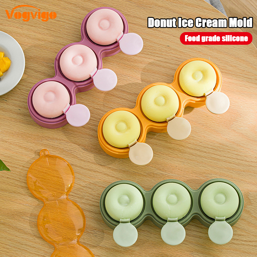 1Pc Donut Ice Cream Mold Food Grade Silicone Children'S Homemade Ice Cream Popsicle