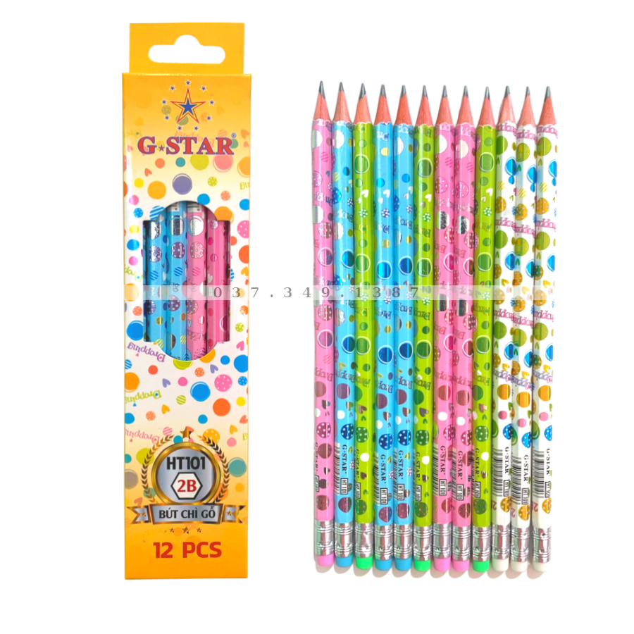 Hộp 12 Cây Bút Chì Gỗ G-Star HT101-2B