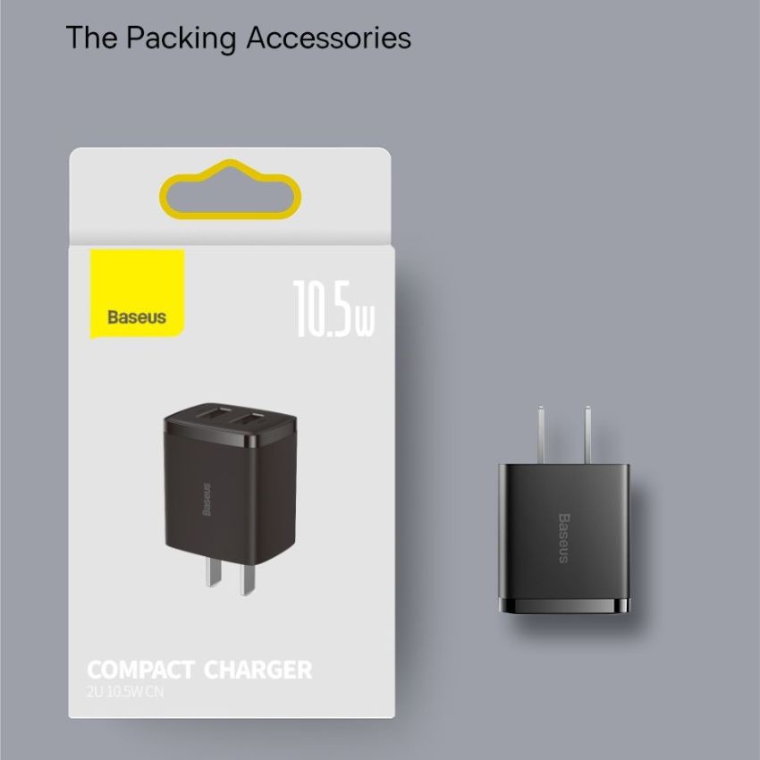 Baseus Compact Charger 2 USB Ports 10.5W Ccxj