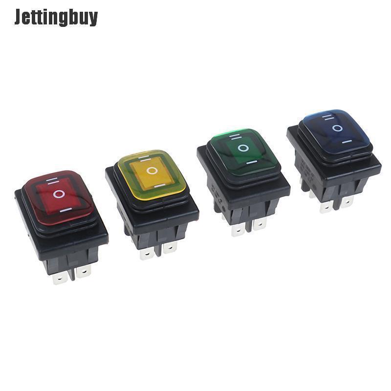 Jettingbuy 30A/250V 6Pin Waterproof Auto Boat Toggle Rocker Switch with LED 12V 220V