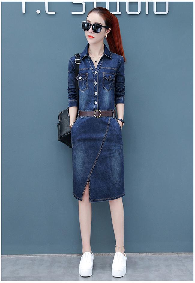 [HCM]ĐẦM JEAN BODY XẺ TÀ THỜI TRANG - LV1938