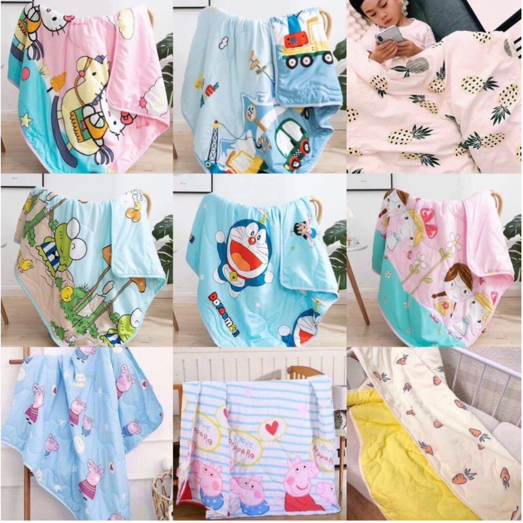 1 Chăn Mền cotton 2 mặt trần bông cho bé