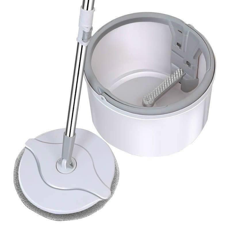 Bộ lau nhà trắng tròn xoay 360 độ hiện đại -chổi lau nhà tự vắt, thùng lau nhà tròn, thùng lau nhà li tâm, chổi quét nhà và lau nhà , chổi lau nhà đa năng