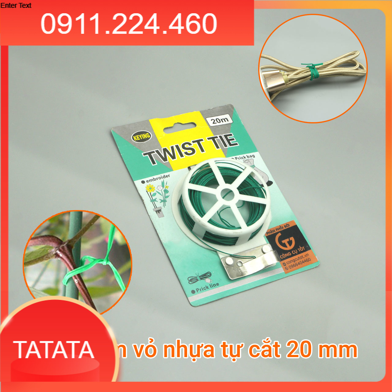 Dây kẽm bọc nhựa buộc cành