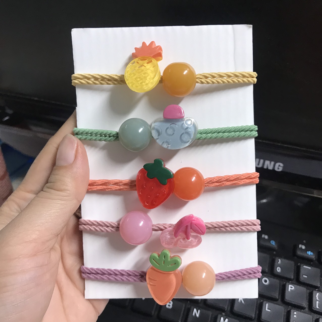 Combo 5 Dây cột tóc hình trái cây cute