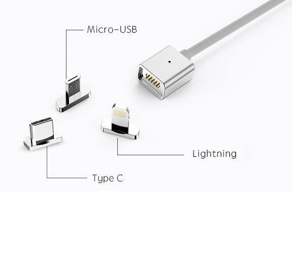 Dây cáp sạc 3 đầu đa năng nam châm từ tính cao cấp