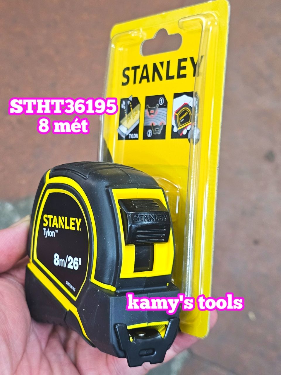Thước Cuộn 8m Stanley Bản 25mm Tylon Stht36195 (Thước Dây 8m Thước Kéo 8m)
