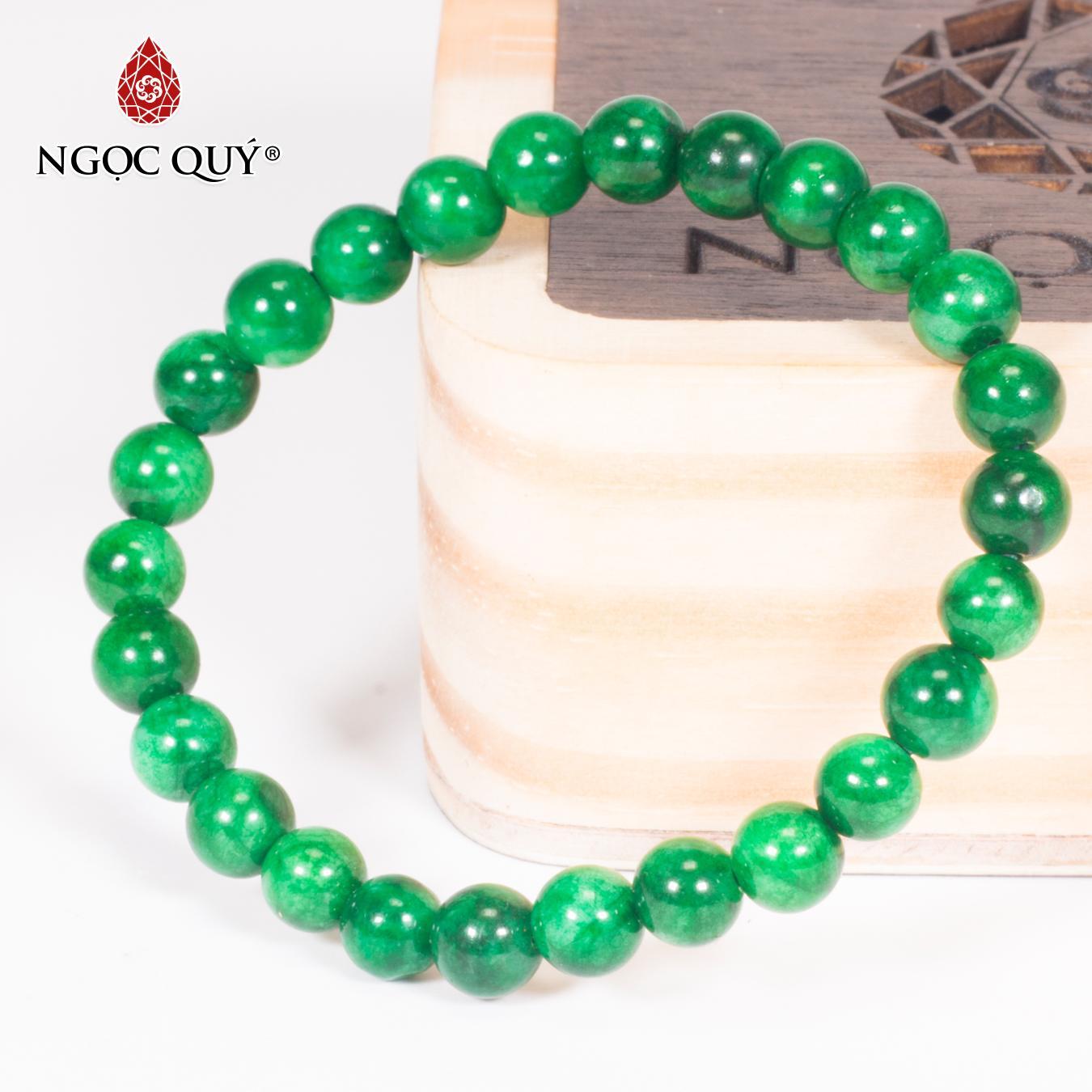 [HCM]Vòng tay đá cẩm thạch sơn thủy size hạt 6mm mệnh hỏamộc (màu xanh lá) - Ngọc Quý Gemstones