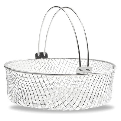 Air Fryer Basket,Steamer Basket,304 Stainless Steel Mesh Basket for Air Fryer,Air Fryer Accessory 8 Inch Basket