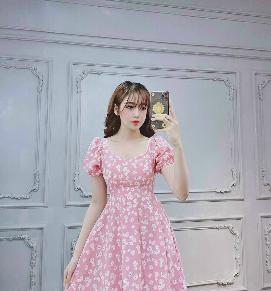 [HCM]ĐẦM CÚC TAY PHỒNG SIÊU XINH  3 MÀU Y HÌNH  CHẤT LỤA CAO CẤP  THỜI TRANG TUỔI TEEN QCS