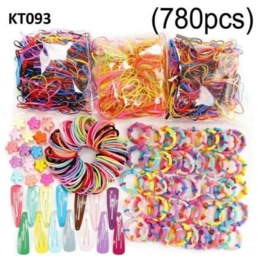 Hộp Kẹp tóc, cột tóc, dây buộc tóc set 780 chi tiết kẹp tóc cho bé