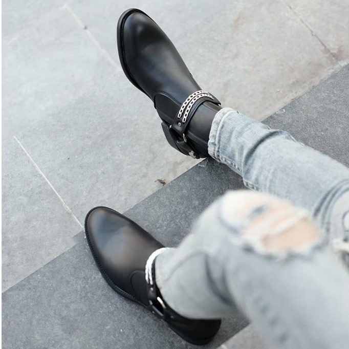 Giày Harness Boots Giày Da Bò Cao Cấp ,Bảo Hành 12 Tháng.