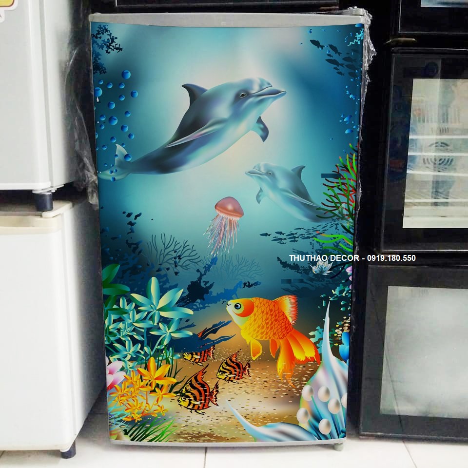 [HCM]Decal Dán Tủ Lạnh CÁ ĐẠI DƯƠNG - THUTHAODECOR