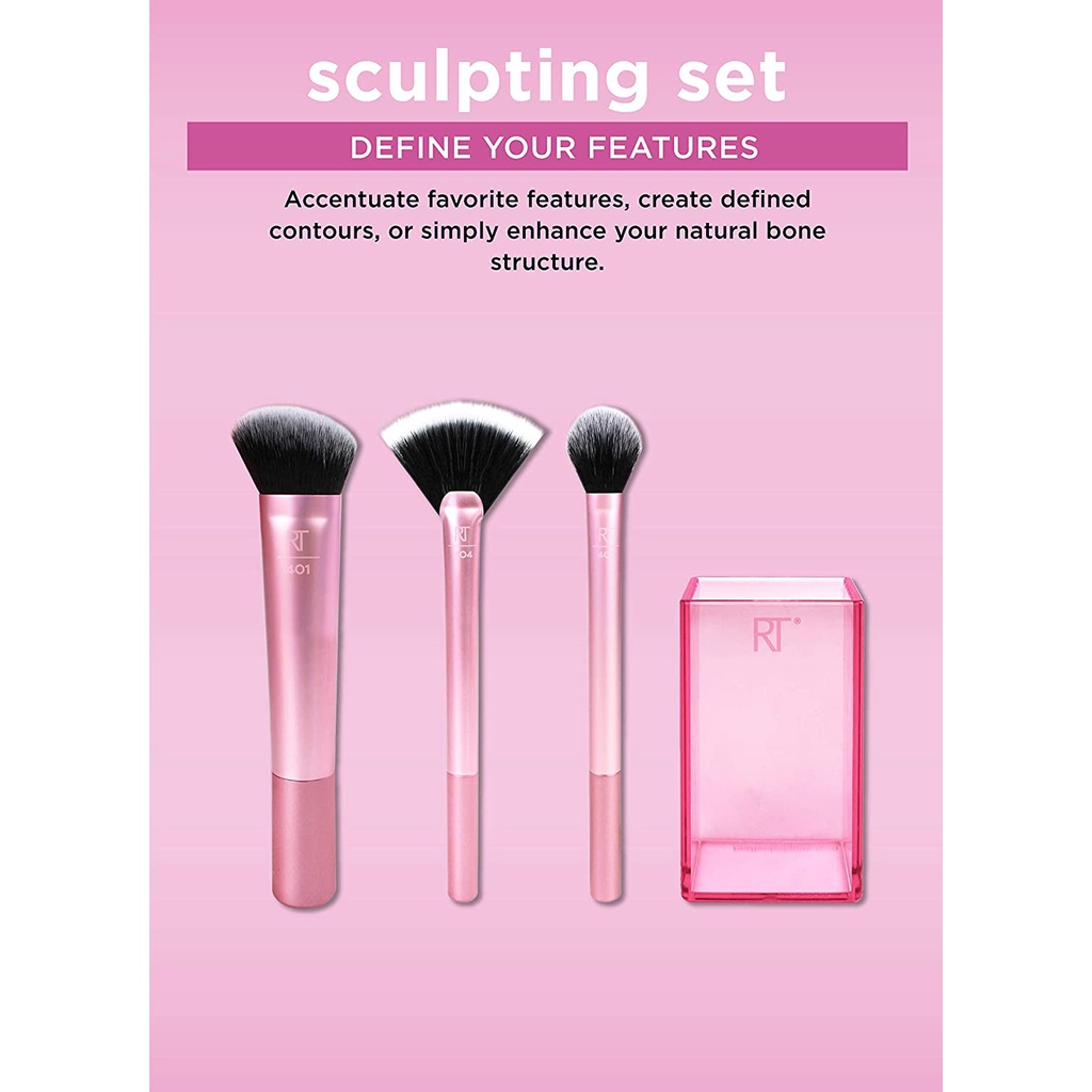 Bộ cọ mặt 3 cây kèm hộp đựng Real Techniques Cruelty Free Sculpting Set 91561