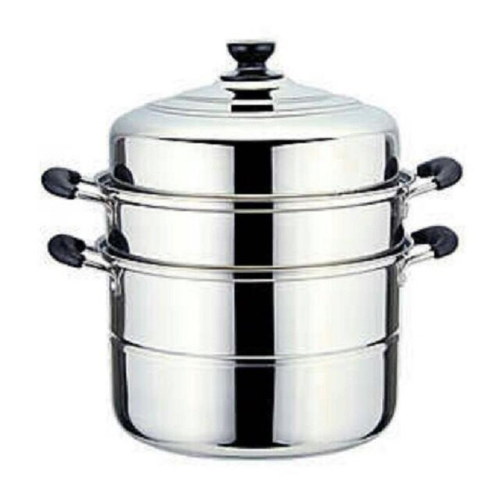 Nồi hấp inox 3 tầng đa năng kích thước 28 cm dùng được cho bếp từ