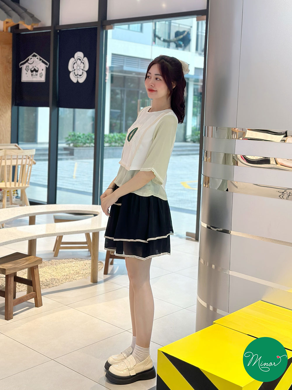 QUẦN VÁY KIỂU MÀU ĐEN 3 TẦNG [MINOR DEMI]