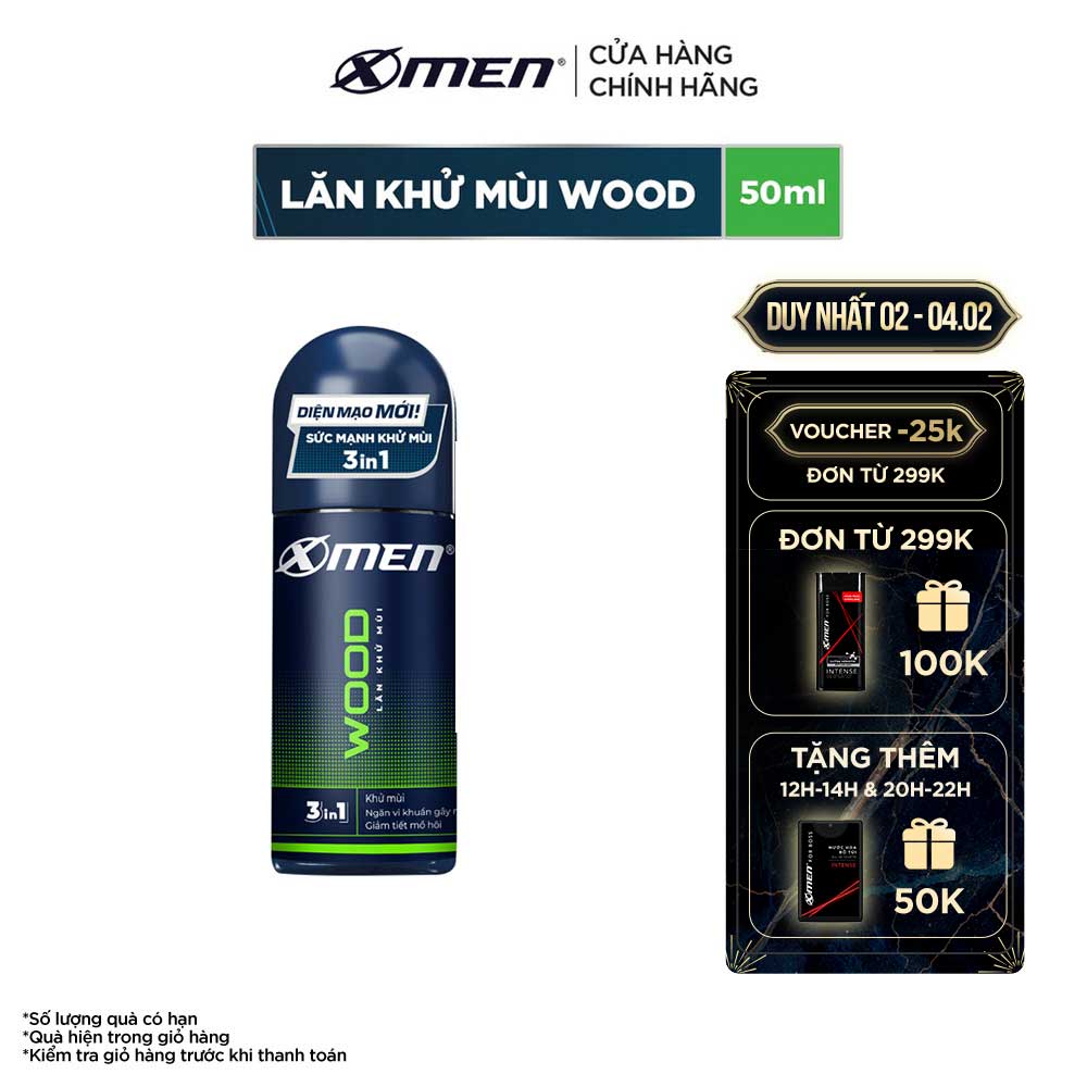 Lăn khử mùi X-men Fire/ Wood 50ml