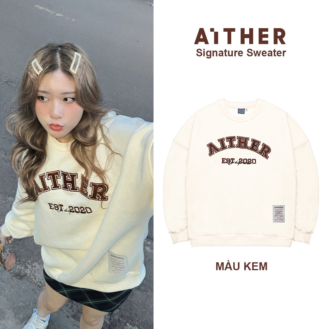 AITHER STUDIO - Áo nỉ SIGNATURE SWEATER FORM RỘNG