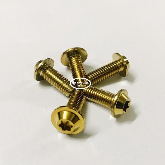 [HCM]Bộ 5 con Ốc Đĩa INOX xi Vàng gắn xe máy
