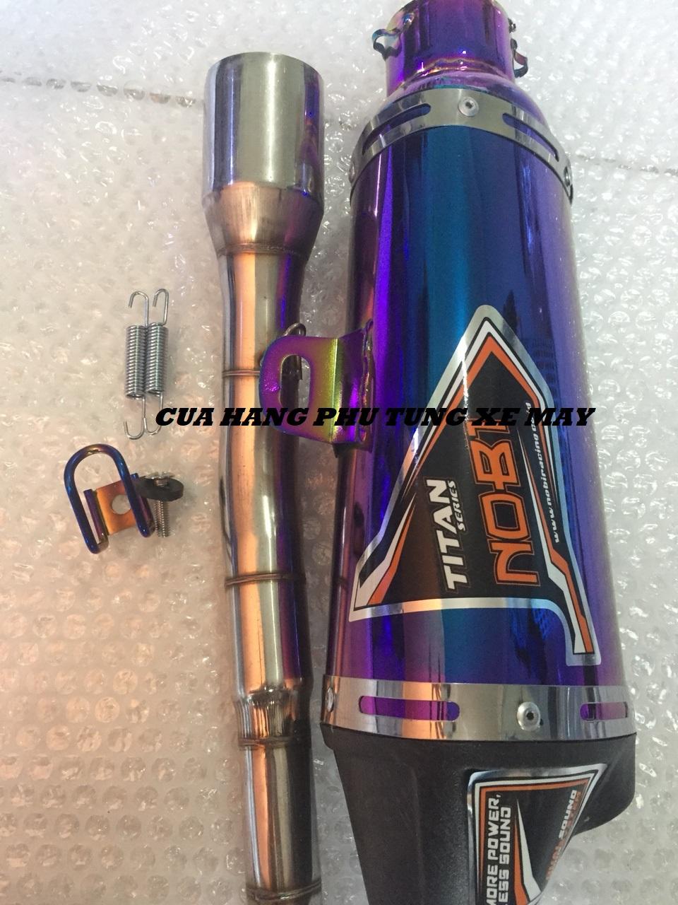 Pô Nobi 2 nòng gắn xe Wave, Dream, Sirius, Cub ( cổ inox )